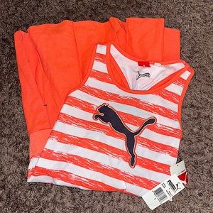 new!! girls peach orange puma tennis dress